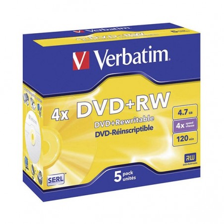 VERBATIM DVD+RW 4X 4.7GB 120MIN MATT SILVER CAIXA NORMAL (JE