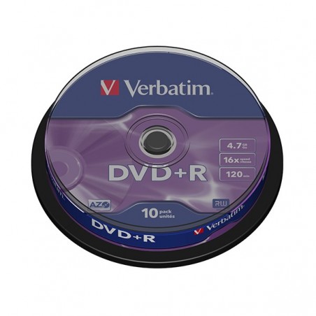 VERBATIM DVD+R 16X 4.7GB 120MIN MATT SILVER BOBINE (CAKE) PA