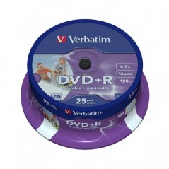 VERBATIM DVD+R 16X 4.7GB 120MIN MATT SILVER BOBINE (CAKE) PA