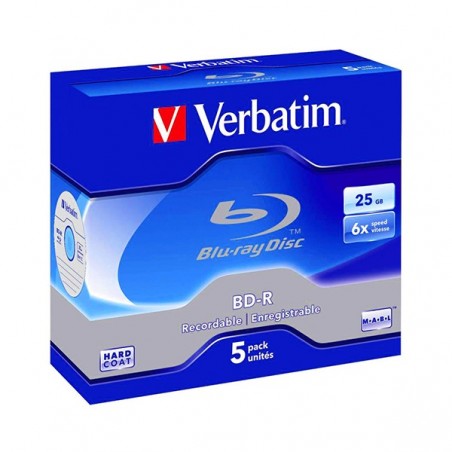 VERBATIM DVD BD-R SINGLE LAYER 25GB PACK 5 UNIDS WHITE/BLUE