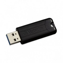 PEN VERBATIM 128GB USB 3.0 PINSTRIPE BLACK