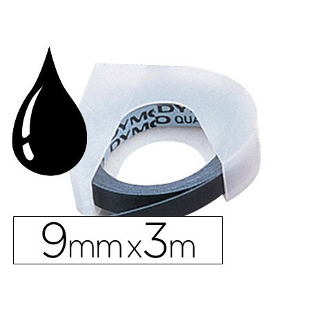 FITA DYMO 3D 9MM X 3MT PRETA