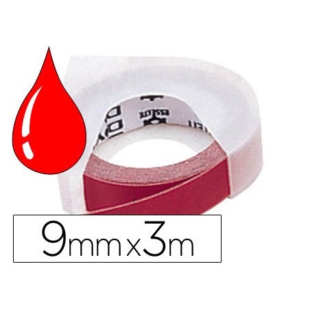 FITA DYMO 3D 9MM X 3MT VERMELHA