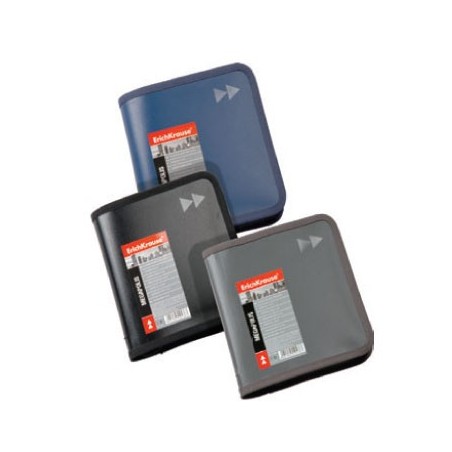 Bolsa para 24 CDs com Fecho Zip EK Megapolis Cinza / Arquivo