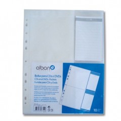 Bolsa PP arquivo c/Furacao p/ 4Cds/Dvds  Pack 10un / Arquivo