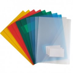 Pasta Plastico Liso c/Bolsa e Visor A4 Sortido Pack 10un. /