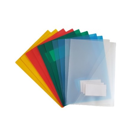 Pasta Plastico Liso c/Bolsa e Visor A4 Sortido Pack 10un. /