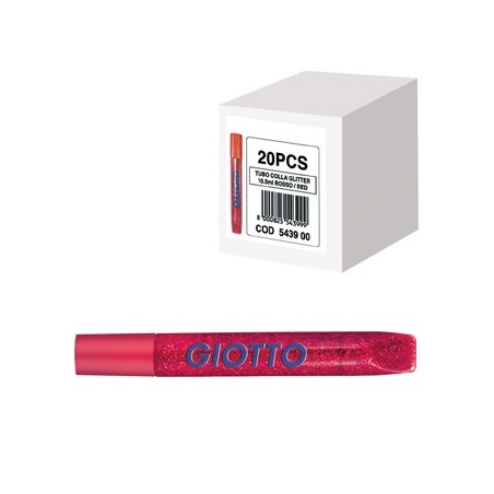 Marcadores Giotto Glitter Glue Vermelho 20x10,5ml / Escolar