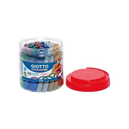Marcadores Giotto Glitter Glue Cores Sortidas 50x10,5ml