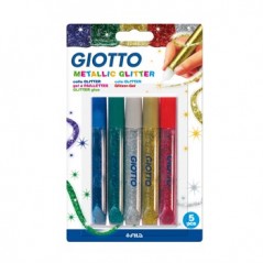 Marcadores Giotto Glitter Glue Metallic 5x10,5ml