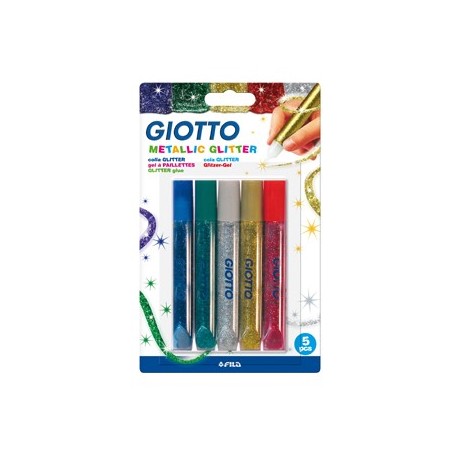 Marcadores Giotto Glitter Glue Metallic 5x10,5ml