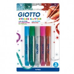 Marcadores Giotto Glitter Glue Strass 5x10,5ml / Escolar / A