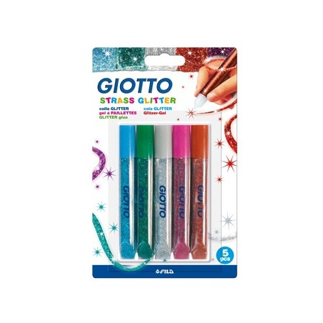 Marcadores Giotto Glitter Glue Strass 5x10,5ml / Escolar / A