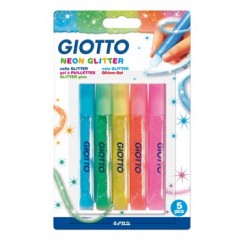 Marcadores Giotto Glitter Glue Neon 5x10,5ml / Escolar / Art