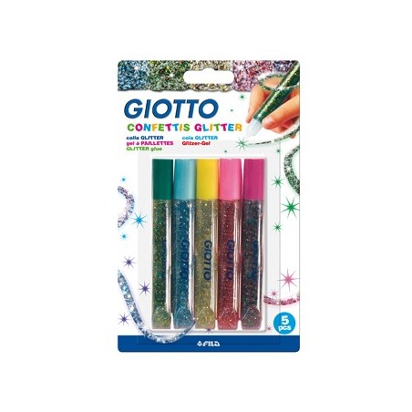 Marcadores Giotto Glitter Glue Confettis 5x10,5ml