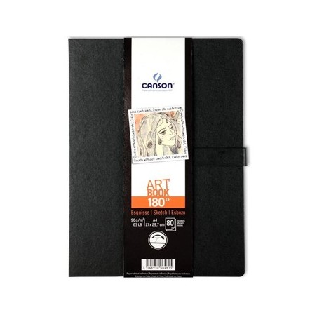 Caderno Canson Artbook 180º A4 96gr 80Fls / Papeis e Transfo