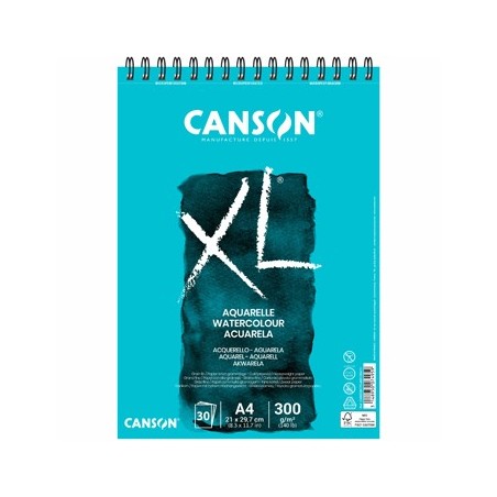 Bloco Espiralado Canson XL Aquarelle A4 300gr 30F / Escolar