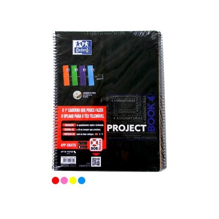 OXFORD Caderno Espiral Oxford Project, Capa Plastico, A4 Qua