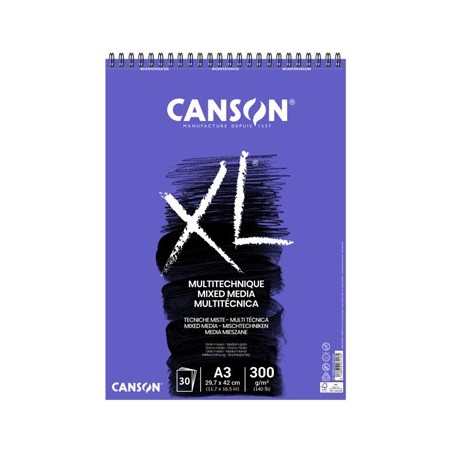 Bloco Espiralado Canson XL Mix Media A3 300gr 30F / Escolar