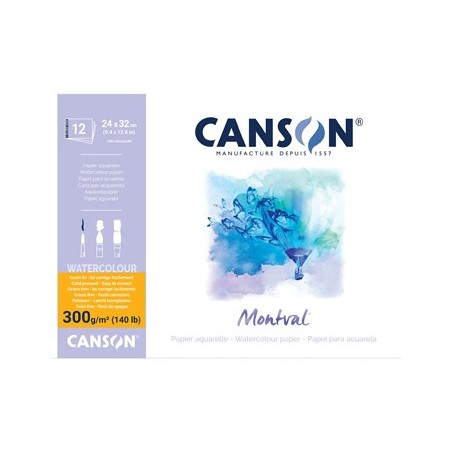Bloco Colado Canson Montval 240x320mm 300gr 12 Folhas / Esco