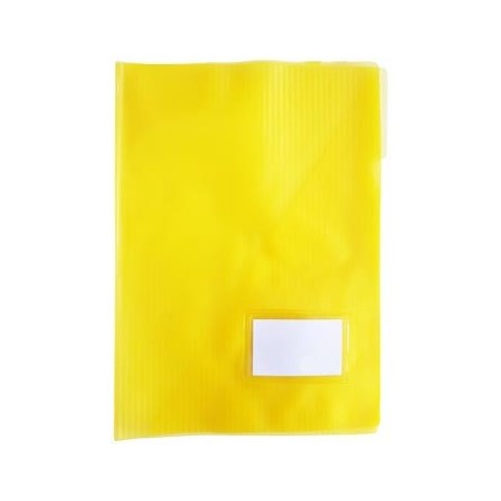 10un Pasta Plastico Liso c/Bolsa e Visor A4 (321A) Amarelo-1
