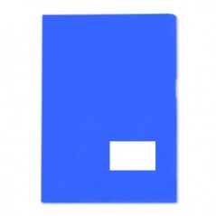 10un Pasta Plastico Liso c/Bolsa e Visor A4 (321A) Azul-1un