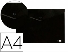 BOLSA PORTA DOCUMENTOS LIDERPAPEL COM MOLA DIN A4 PRETO OPAC