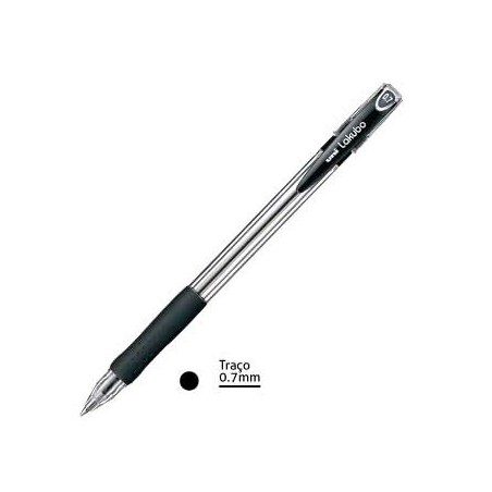Esferografica Uni Lakubo SG100 Ruber Grip 0,7mm Preto Cx 12u