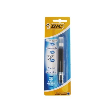 Recarga Esfer.BIC GEL Azul (ReAction/Velocity Stic/Pro+) 2un