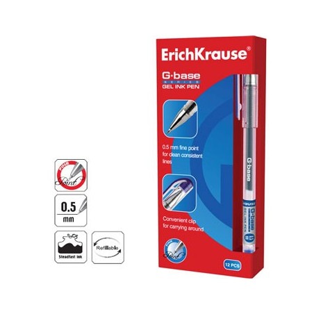 Esferografica Gel EK GBase (Pack12) Azul / Escrita e Desenho