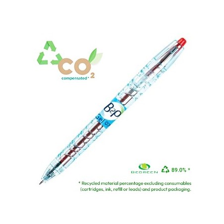 10un Esferografica Gel Pilot B2P BG 0,7mm Retractil Vermelho
