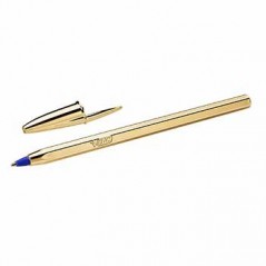 Esferografica Ball Point BICMedium dourada cor Azul cx20 / E