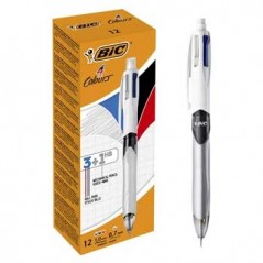 12un Esferografica Ball Point 1,0 BIC (Retractil) 4 cores 3+