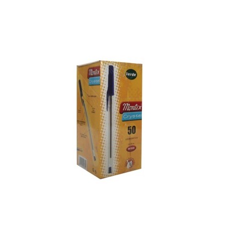 50un Esferografica Montex Cristal Verde / Escrita e Desenho