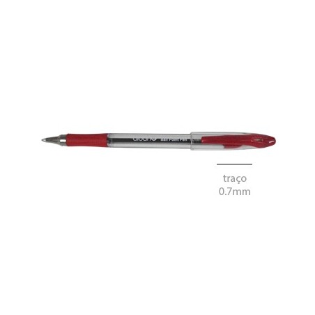 12un Esferografica Ball Point Grip 0.7mm Vermelho 1 unid / E