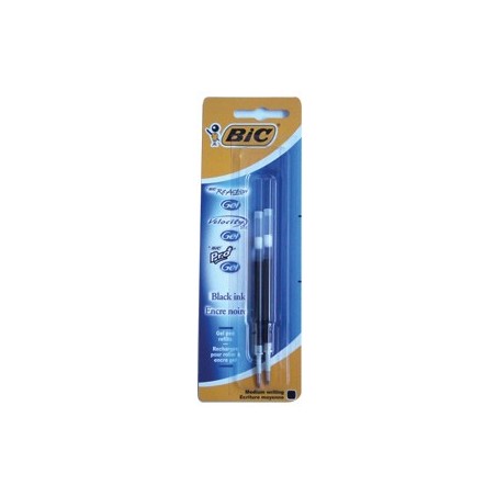 Recarga Esfer. BIC GEL Preto (ReAction/VelocityStic/Pro+)2un