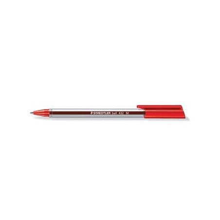 10un Esferografica Staedtler Ball 432M 0.45MM Cristal Vermel