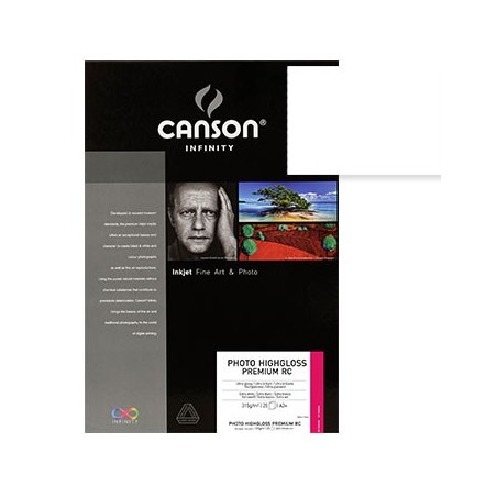 Papel Canson Infinity Photo HighGloss Prem RC A3+ 315g 25Fls