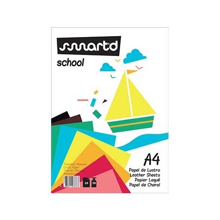 Papel Lustro A4 10 Folhas Cores Sortidas