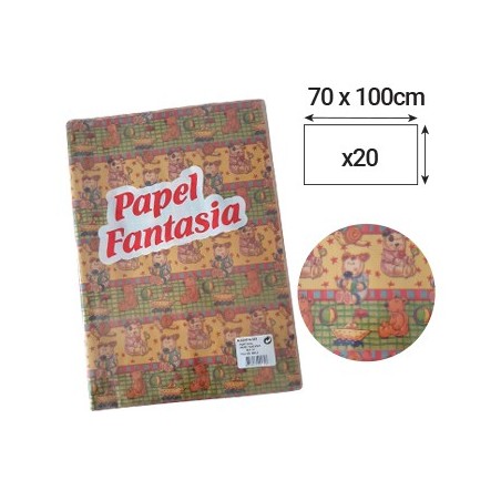 Papel Embrulho Fantasia Infantil 70x100cm 20 Folhas / Papeis