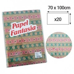 Papel Embrulho Fantasia  Luxos 70x100cm 20 Folhas / Papeis e