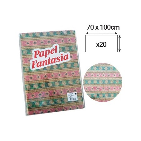 Papel Embrulho Fantasia  Luxos 70x100cm 20 Folhas / Papeis e