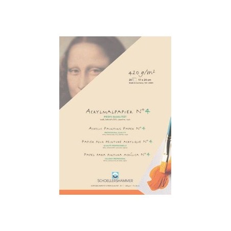 Bloco Papel Pintura Acrilica 17x24cm 420gr 20Folhas / Escola