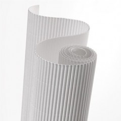 5un Folha Cartao Canelado Colorido 50x70cm Branco / Escolar