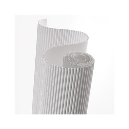 5un Folha Cartao Canelado Colorido 50x70cm Branco / Escolar