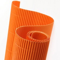 5un Folha Cartao Canelado Colorido 50x70cm Laranja / Escolar