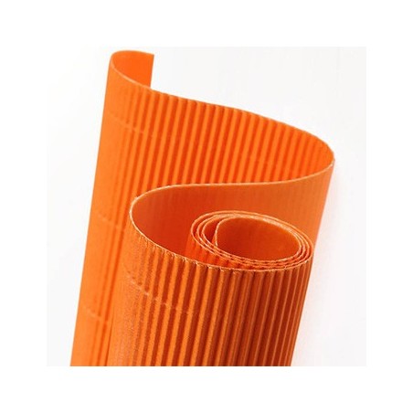 5un Folha Cartao Canelado Colorido 50x70cm Laranja / Escolar