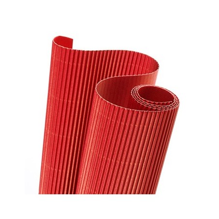 5un Folha Cartao Canelado Colorido 50x70cm Vermelho / Escola