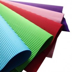 5un Folha Cartao Canelado Colorido 50x70cm Azul Claro / Esco