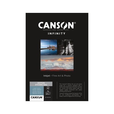 Papel Canson Infinity Ed. Etching Rag A4 100% 310gr 10Fls /